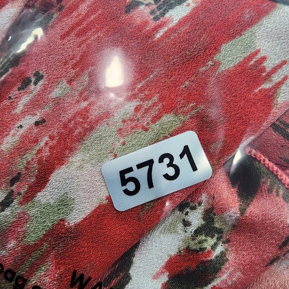 Women's Cato Ruffle Front Top Blouse Abstract Print V Neck Short Sleeve Size L - Picture 11 of 11